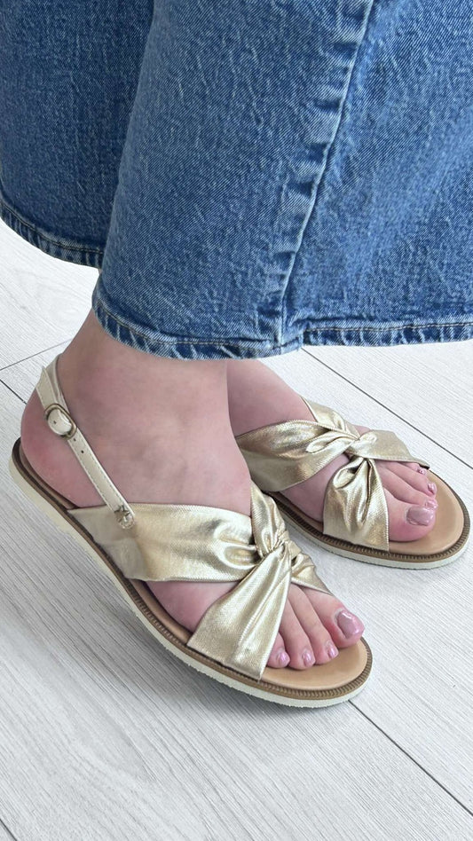 Sandália Cubanas Dourada Conforto - Sapatices