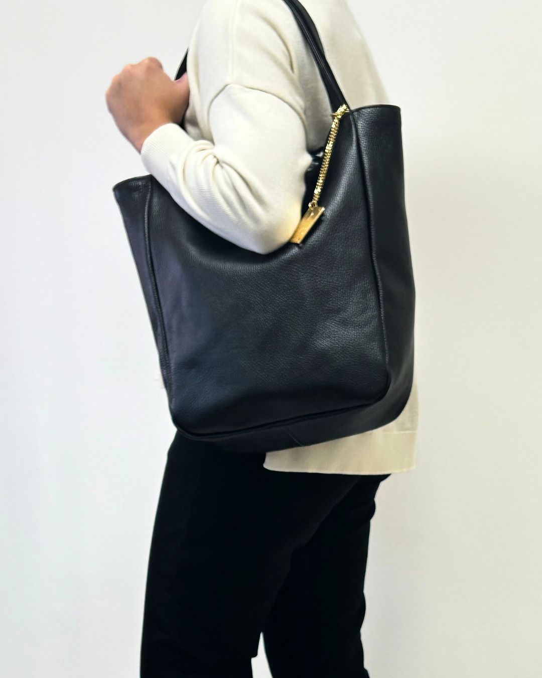 Mala Reversível em Pele Preta - Dona V