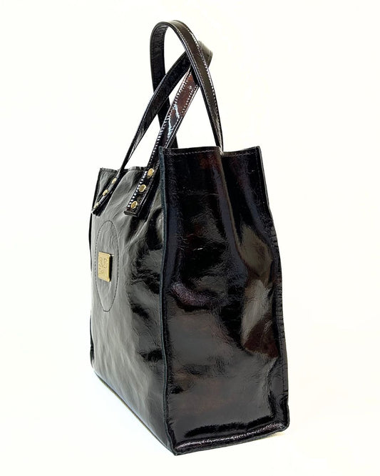 Mala Envernizada Castanha Escura - Dona V