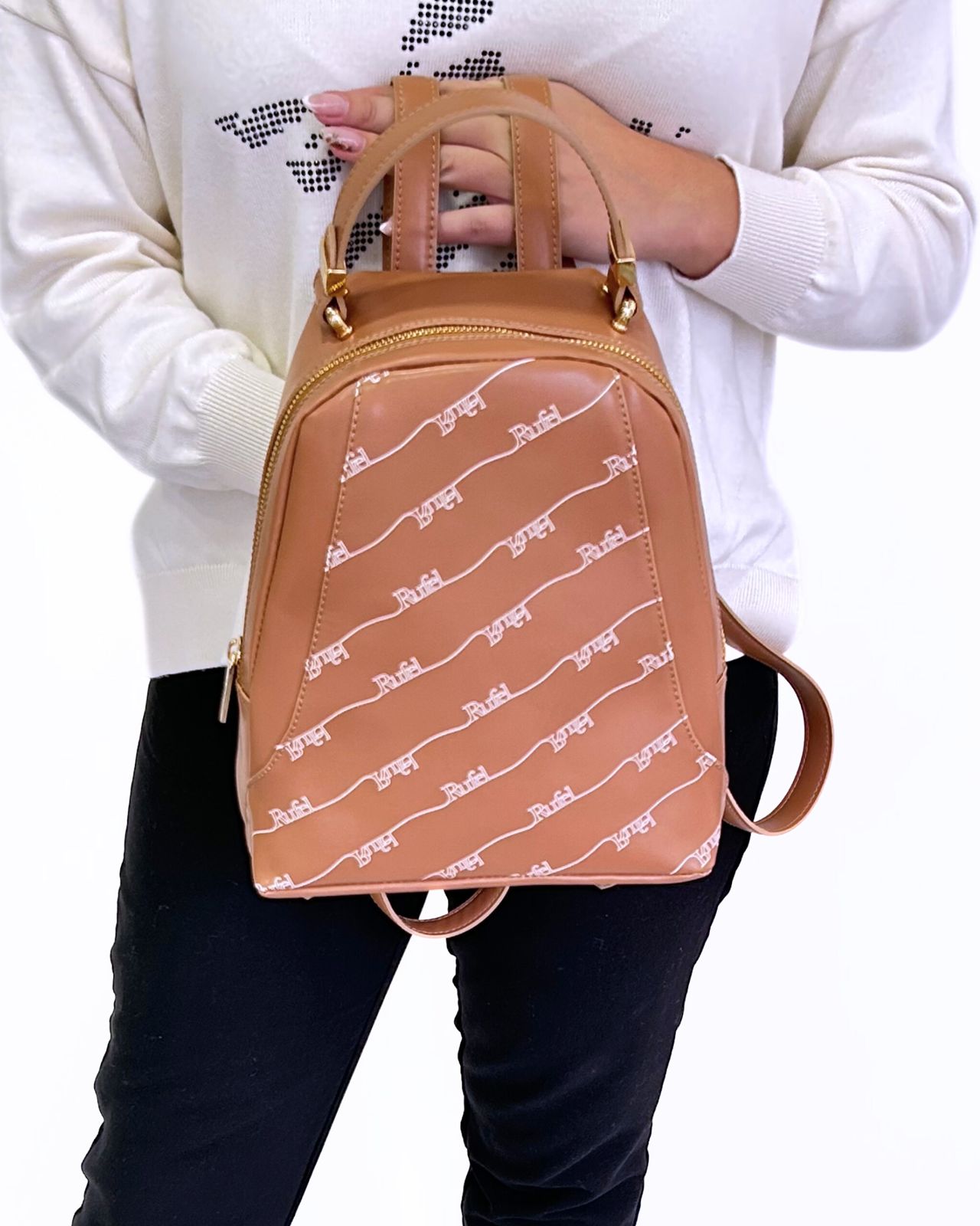 Mochila Castanha com Padrão - Rufel