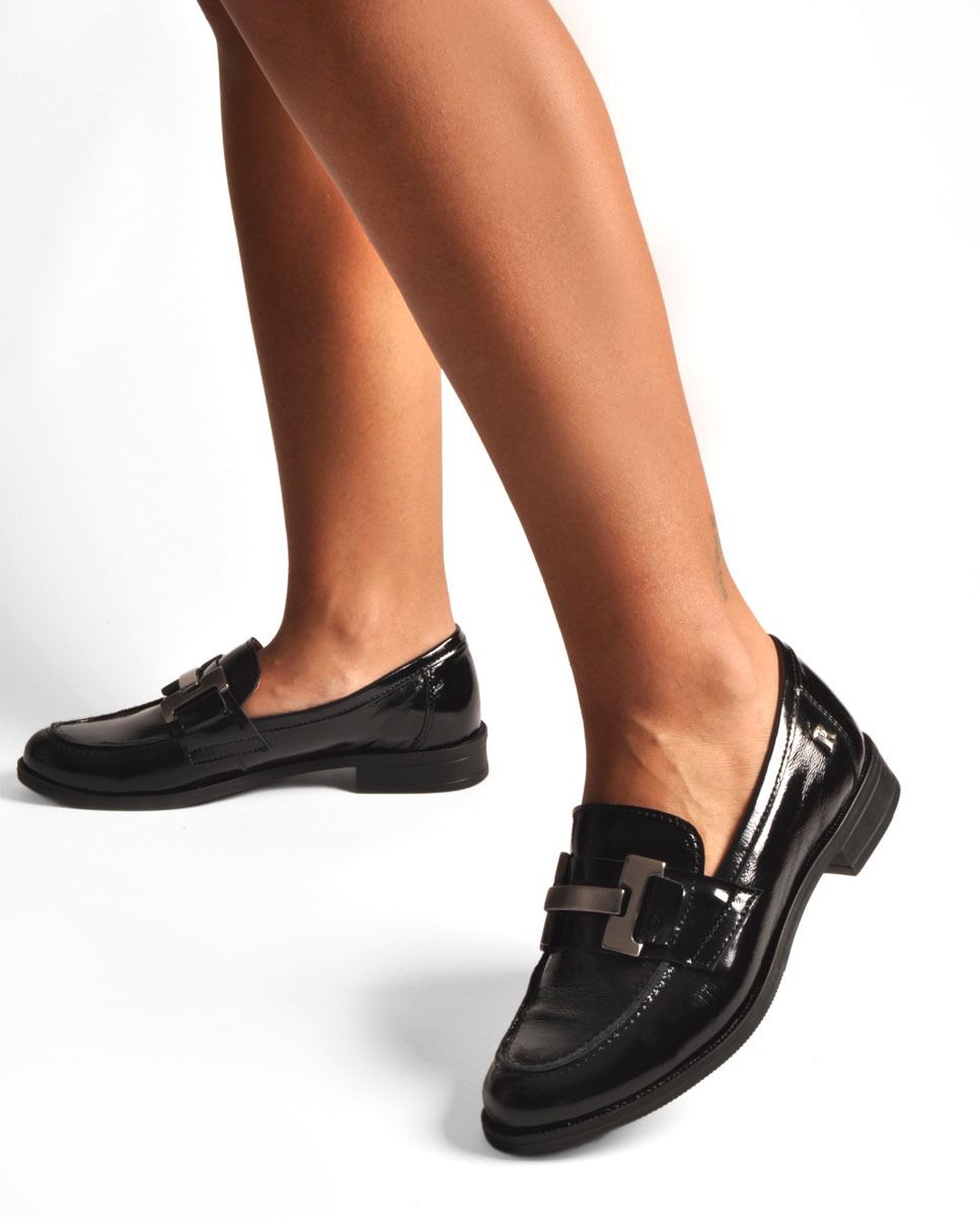 Mocassim Envernizado Preto