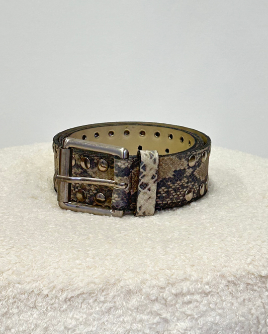 Cinto Bege Animal Print Rufel