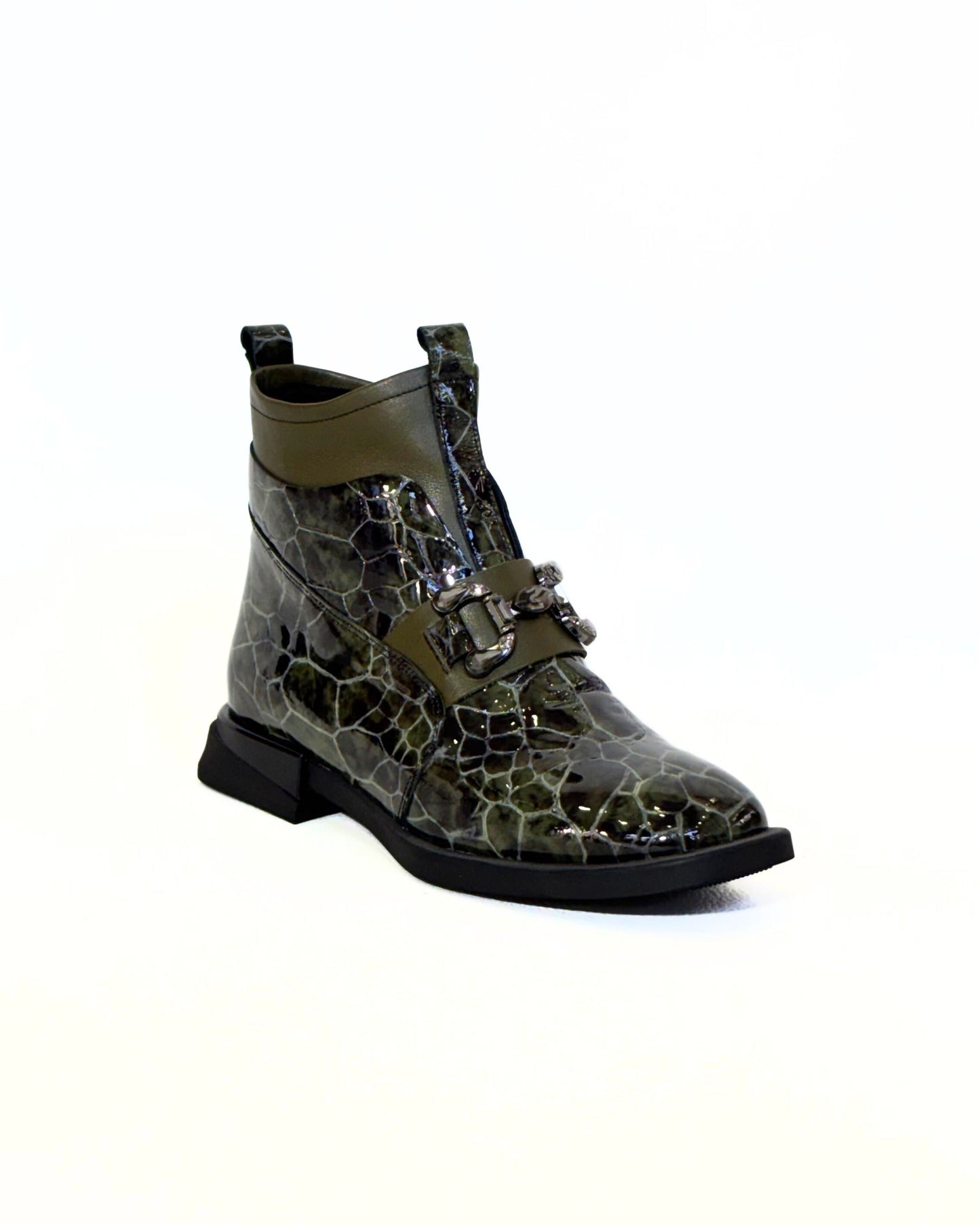 Bota em Pele Croco Verde - CharcaShoes