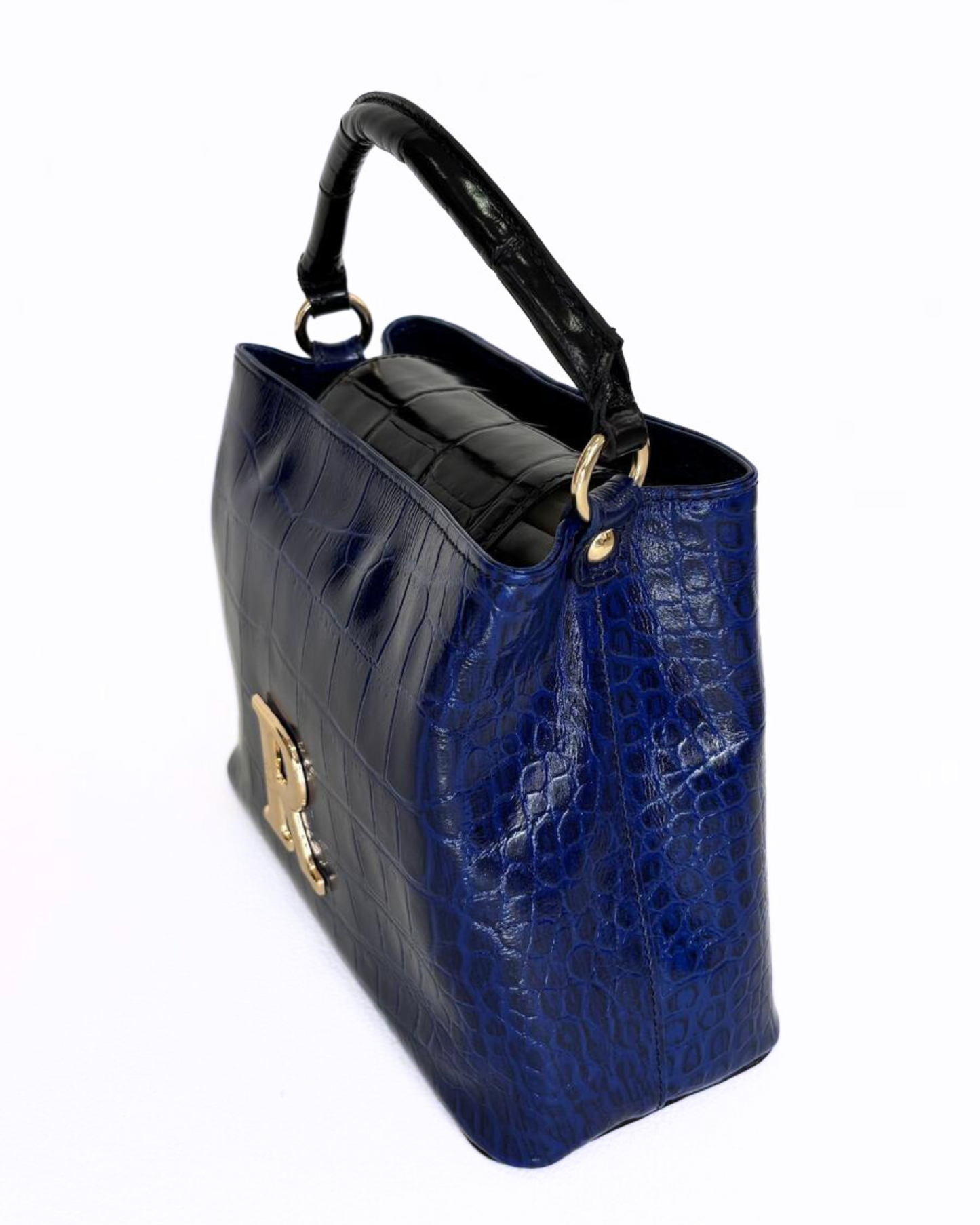 Mala Croco Azul com Alça de Ombro - Rufel