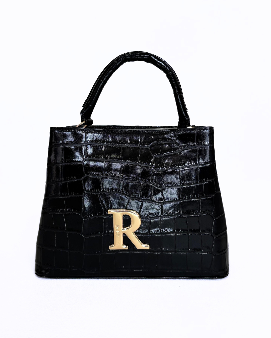 Mala de Mão Preta Croco - Rufel