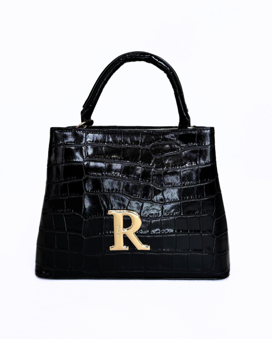 Mala de Mão Preta Croco - Rufel