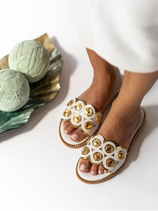 Chinelo Branco em Pele Chris 10 - Sapatices