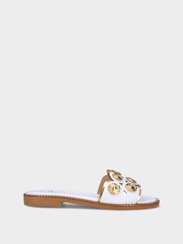 Chinelo Branco em Pele Chris 10 - Sapatices