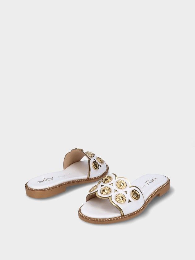 Chinelo Branco em Pele Chris 10 - Sapatices