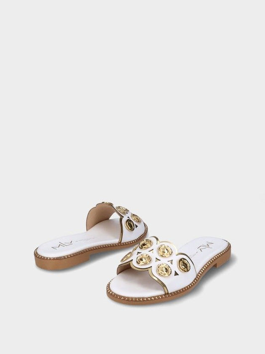 Chinelo Branco em Pele Chris 10 - Sapatices