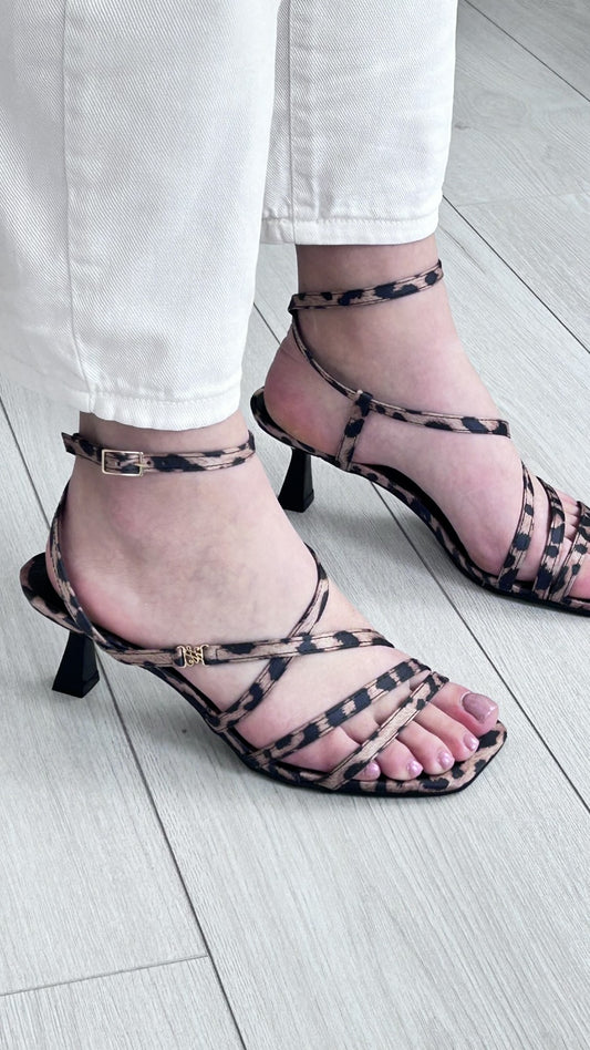 Sandália Lialine Animal Print com Tiras Finas - Sapatices
