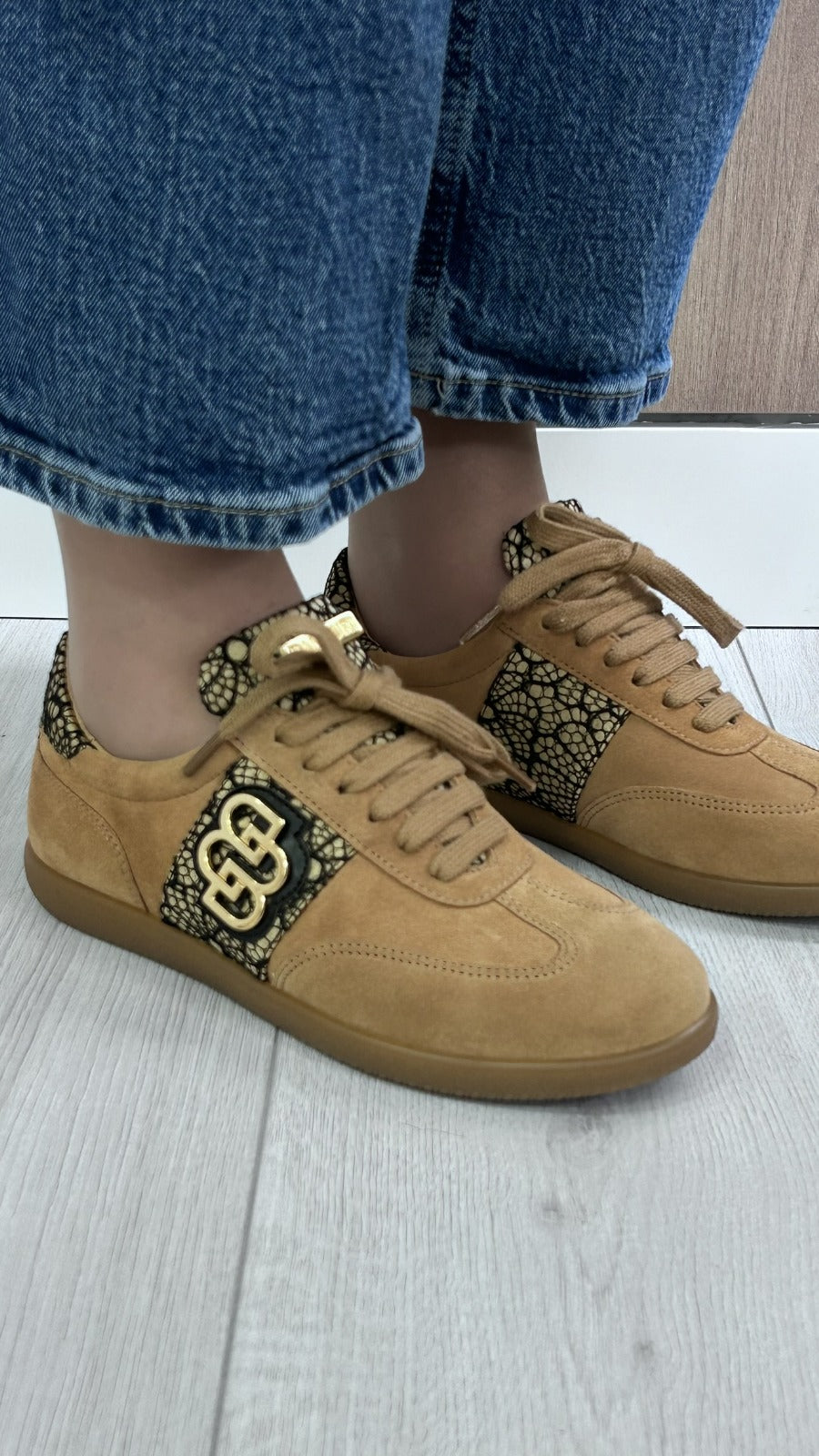 Sapatilha Bamburi - Camel Com Renda - Sapatices