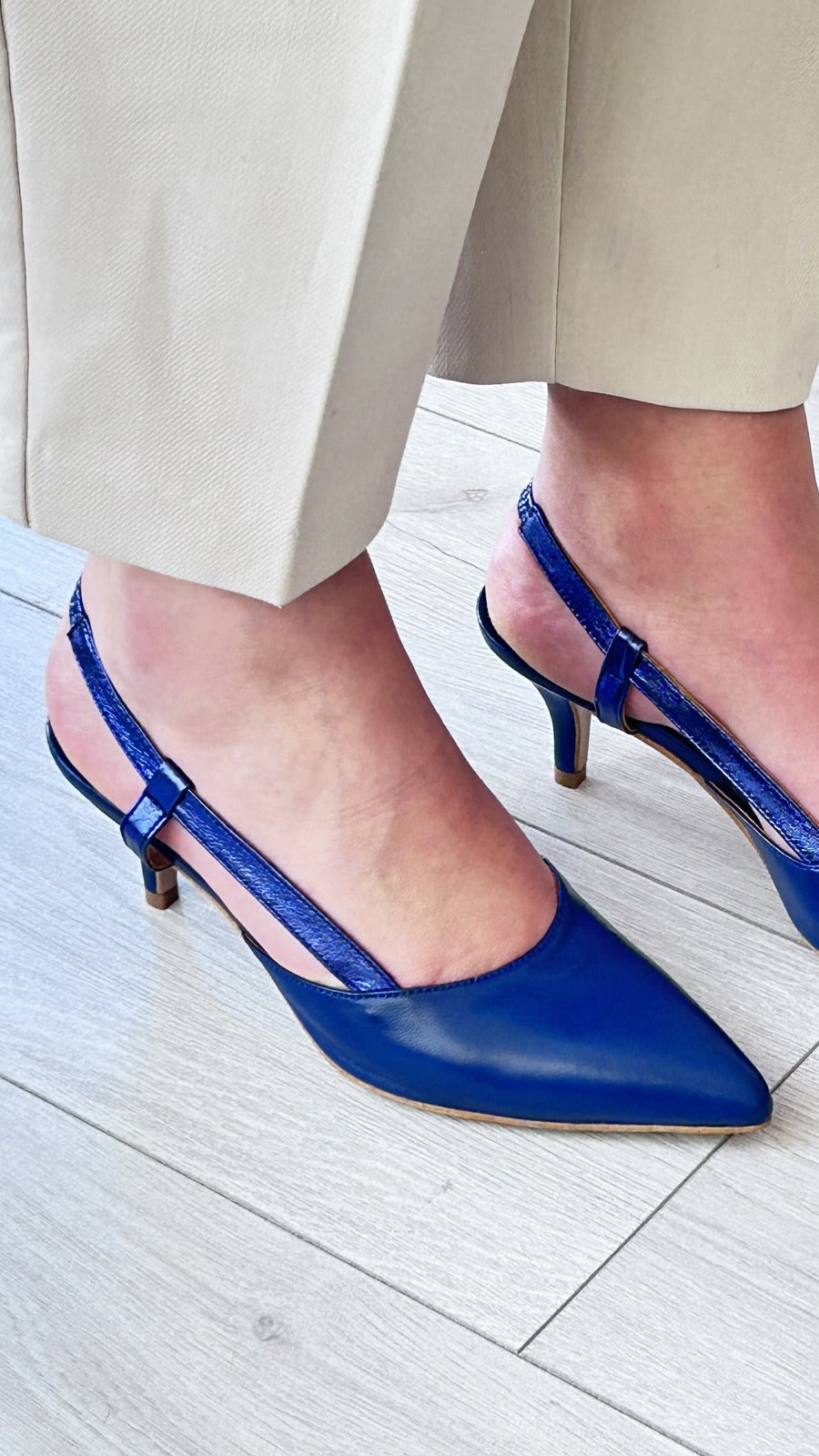 Slingback Dona V Azul Cobalto - Sapatices