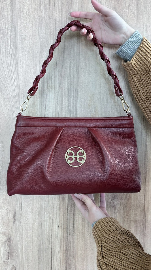 Mala de mulher em pele burgundy - Bonendis