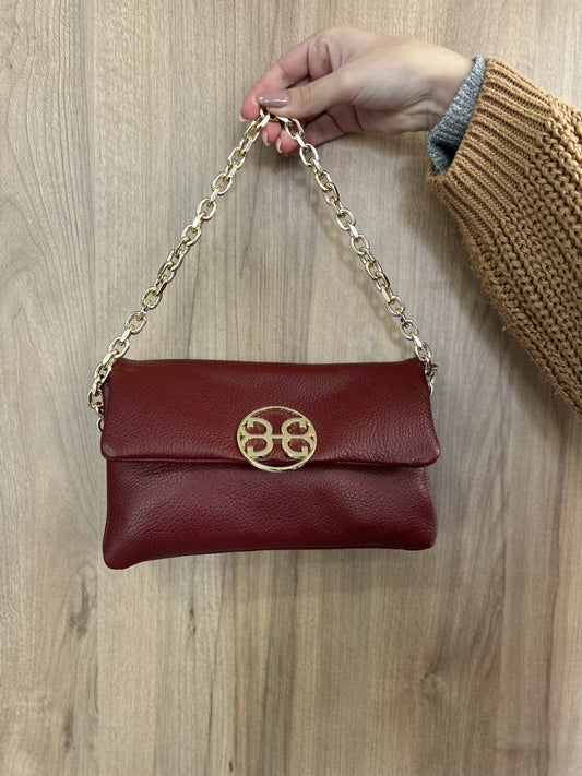 Mala pequena de mulher em pele burgundy - Bonendis