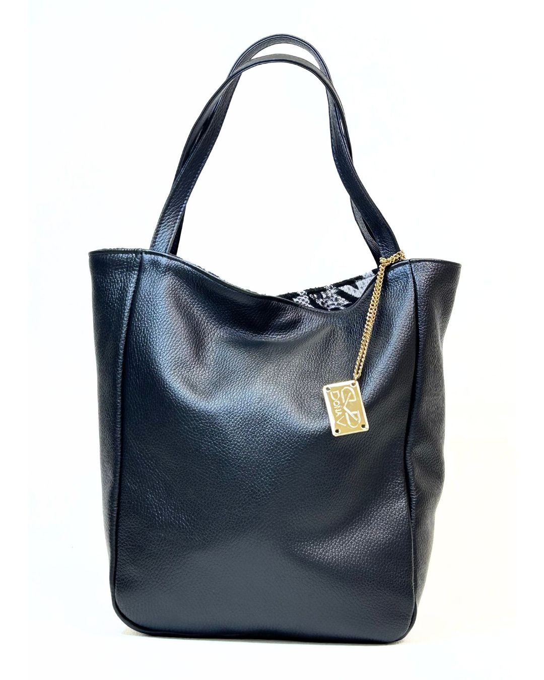 Mala Reversível em Pele Preta - Dona V