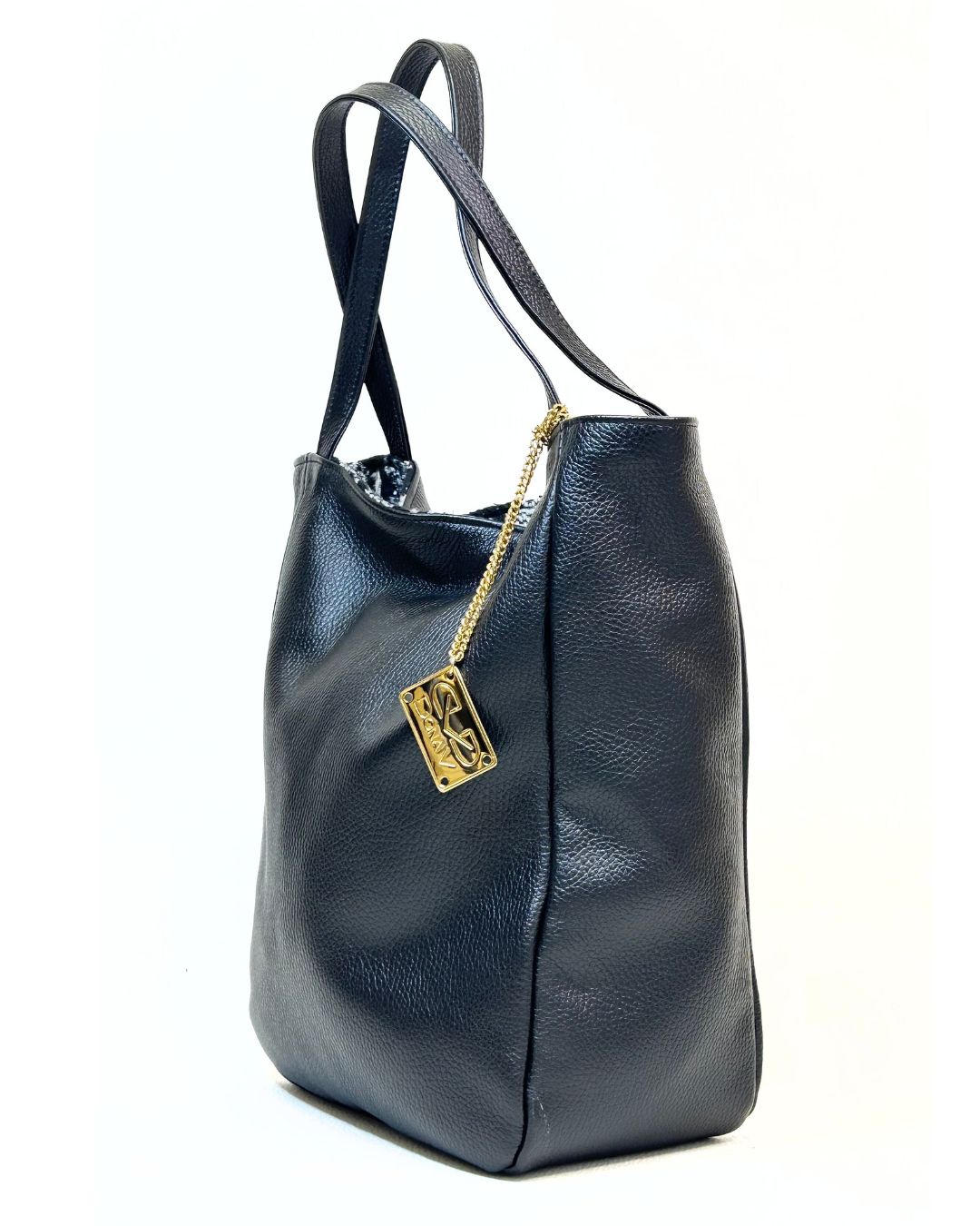 Mala Reversível em Pele Preta - Dona V