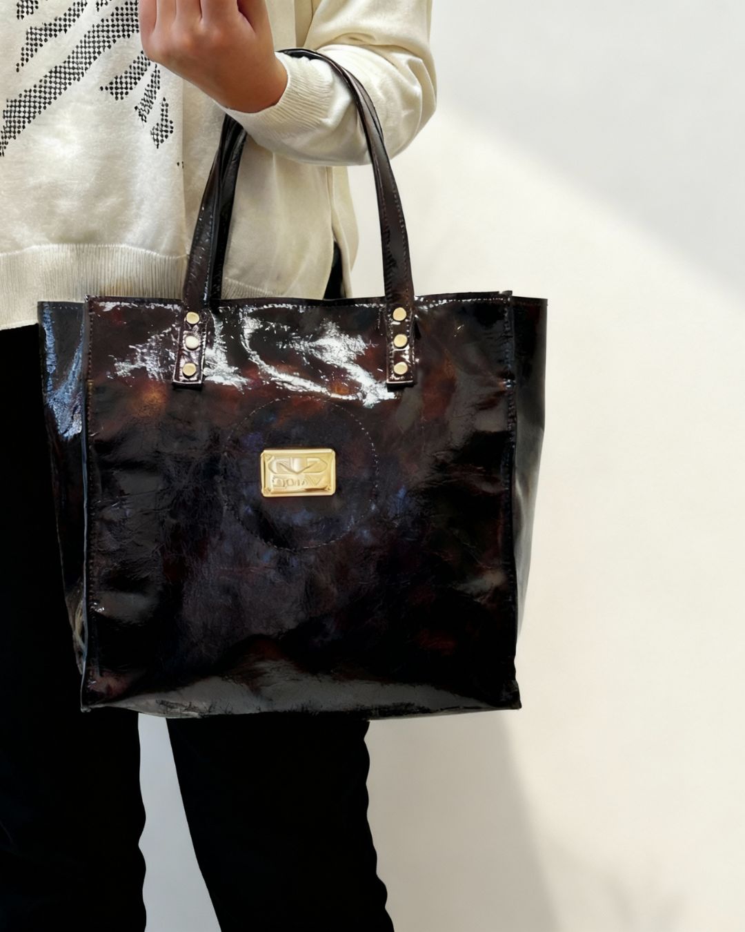 Mala Envernizada Castanha Escura - Dona V