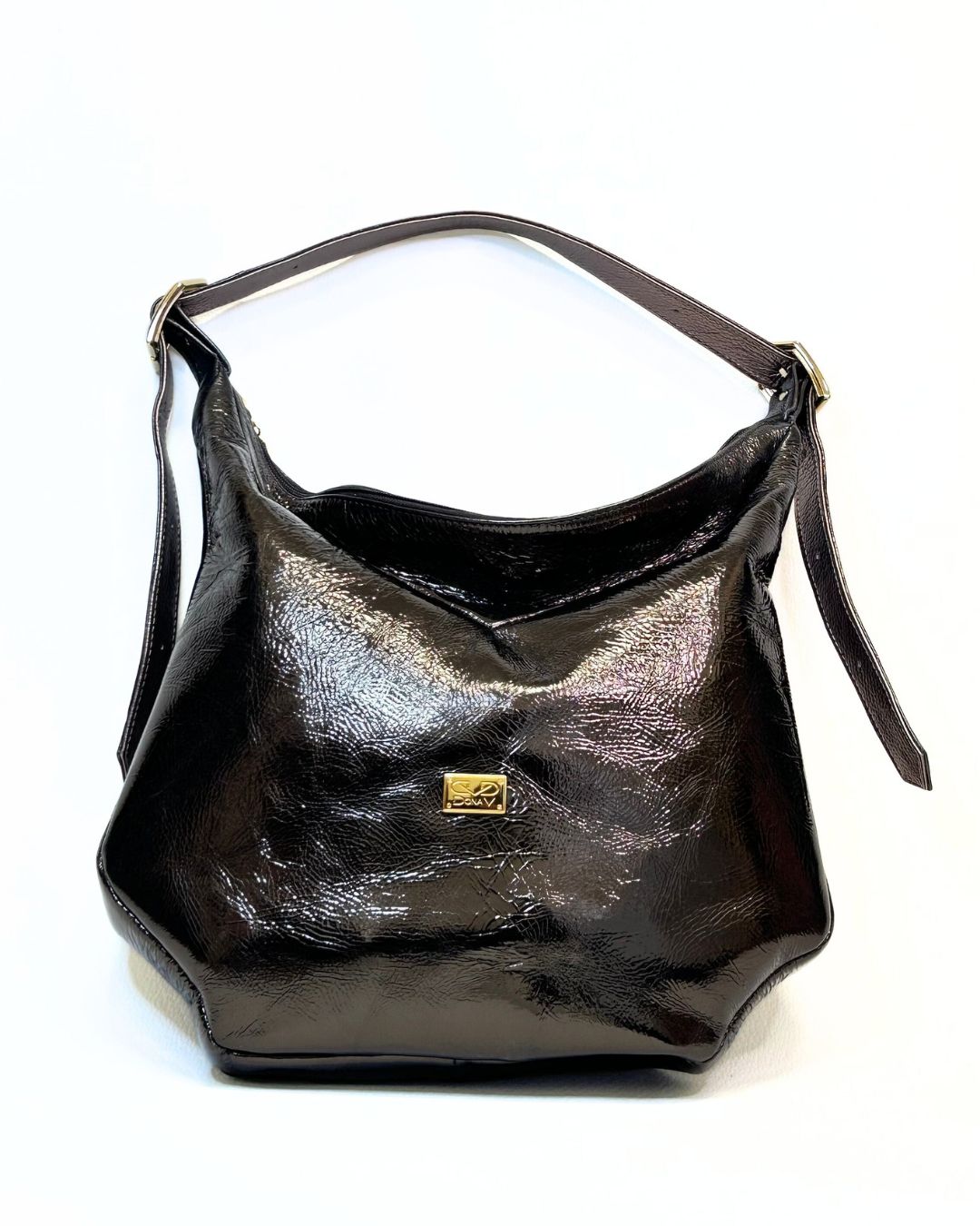 Mala de Brilho Metálico Castanho - Dona V