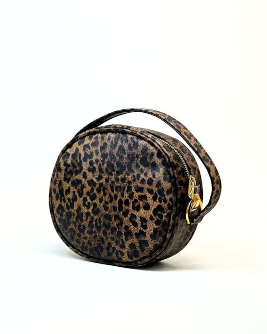 Mala Oval Veludo Animal Print - Dona V