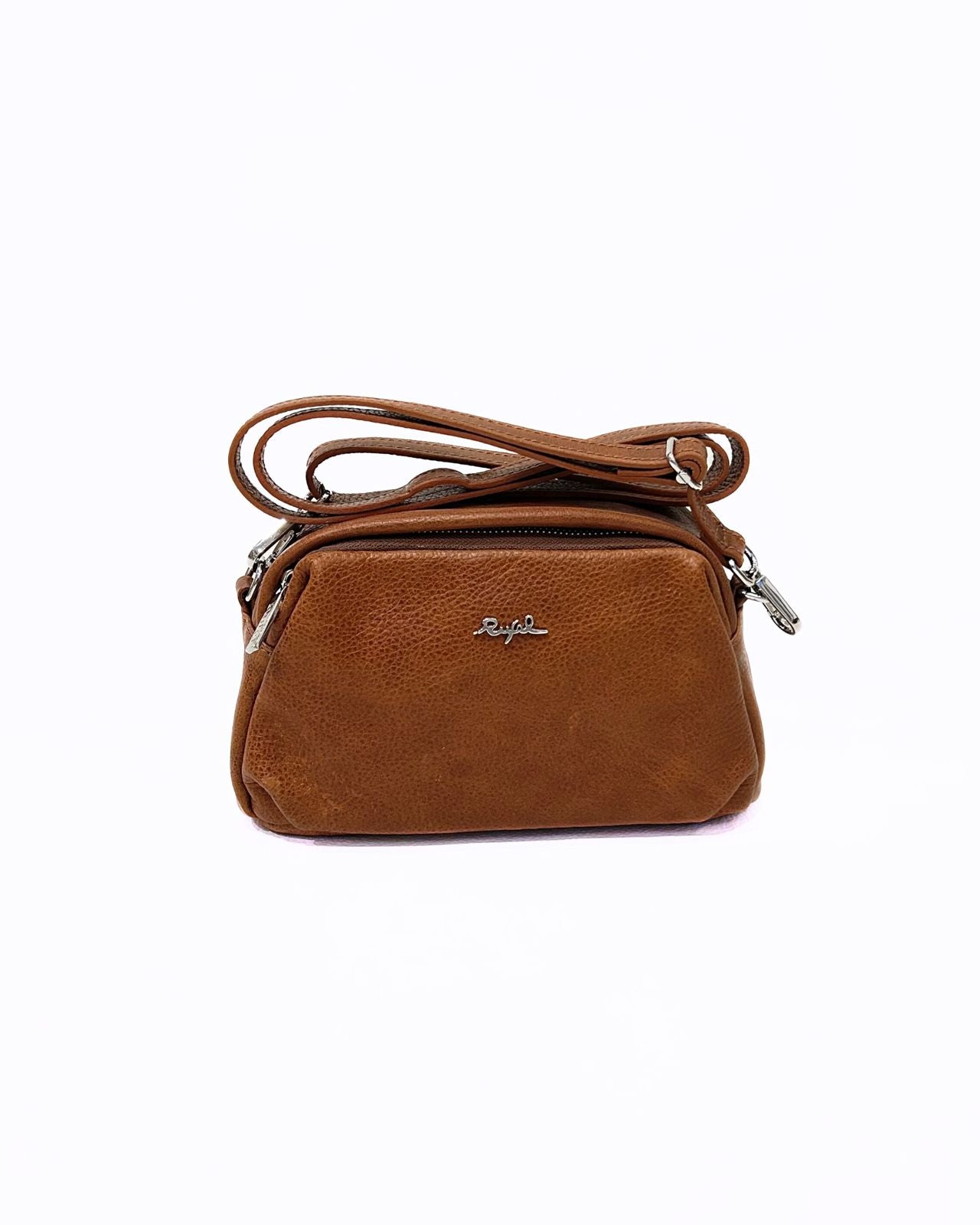 Mala Tiracolo Castanha em Pele - Rufel