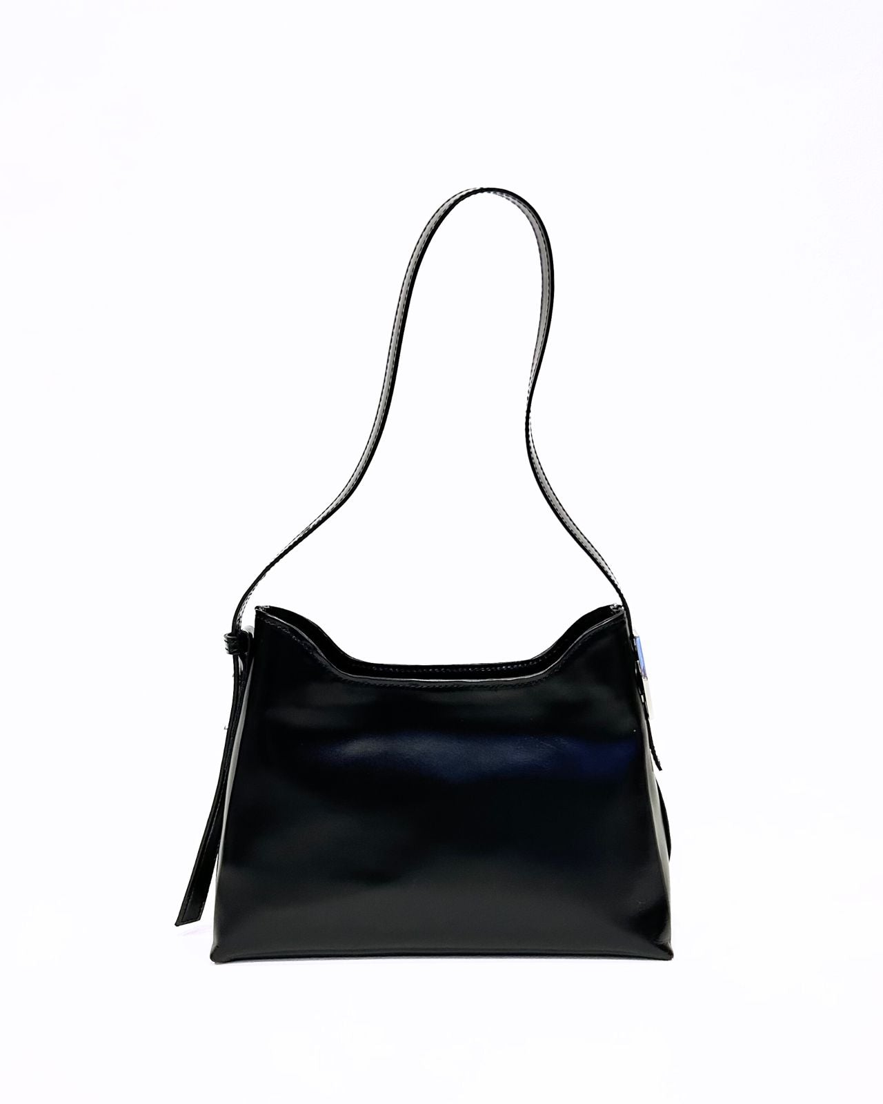 Mala de Ombro Preta em Pele Lisa - Rufel