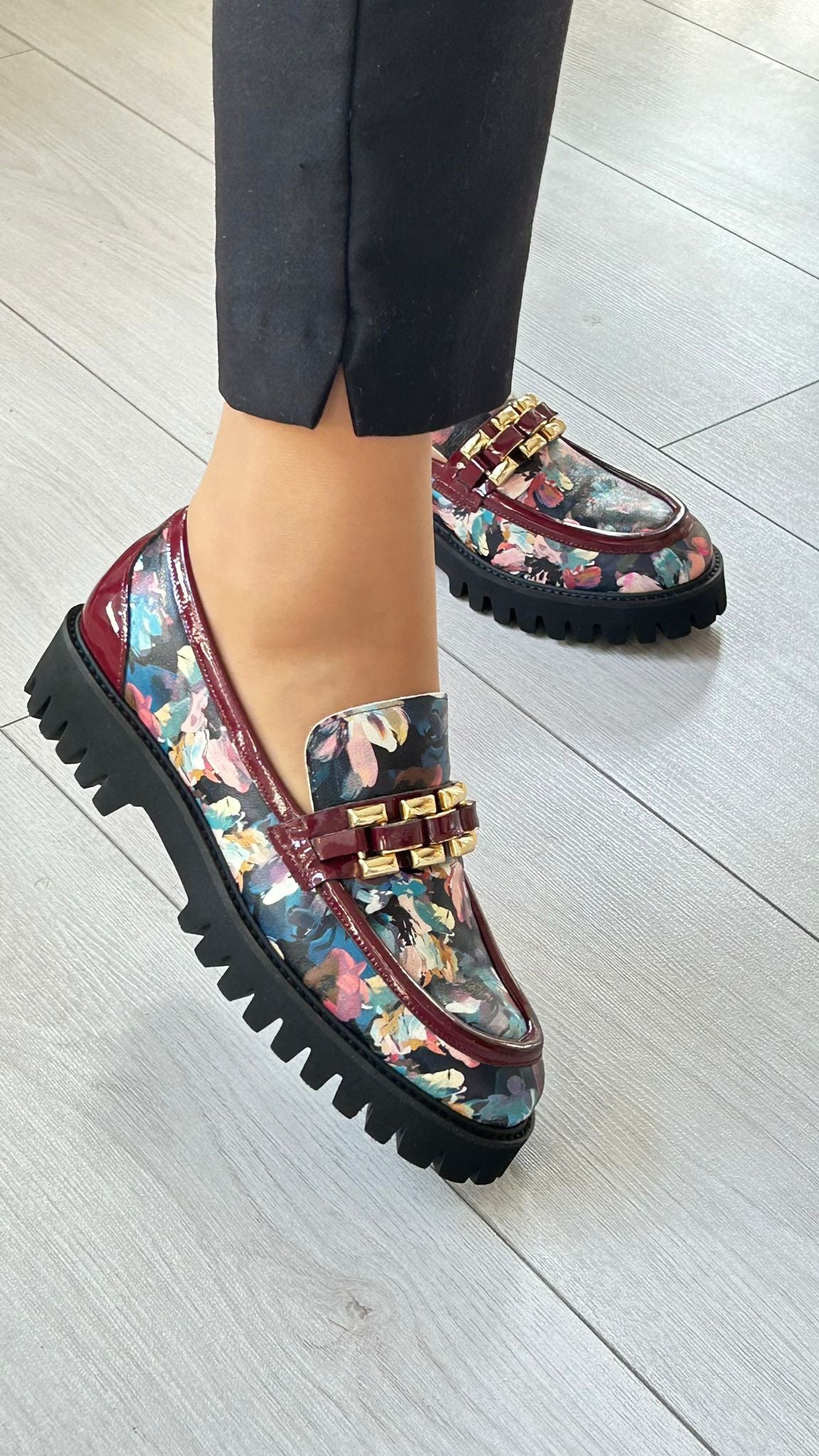 Mocassim Floral Bordeaux - Dona V