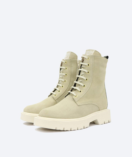 Clip Shoes - Botim camurça Gelo + Verde