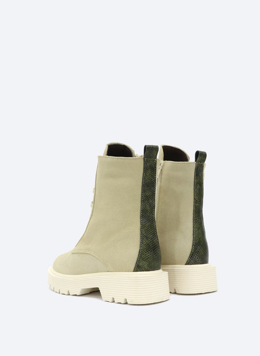 Clip Shoes - Botim camurça Gelo + Verde