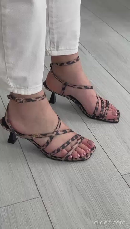 Lialine Animal Print Sandals with Thin Straps